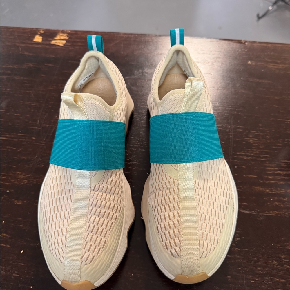 Sorel Women's Kinetic Impact II Slip On Sneakers – Cream/Blue teal – 8.5 - Picture 2 of 9